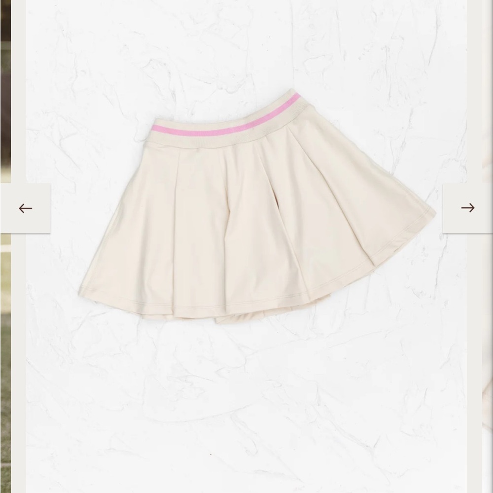 size 6-12 months Cream Kids Skirt with Pink Accent